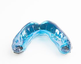 Close-up of mouthguard on white background